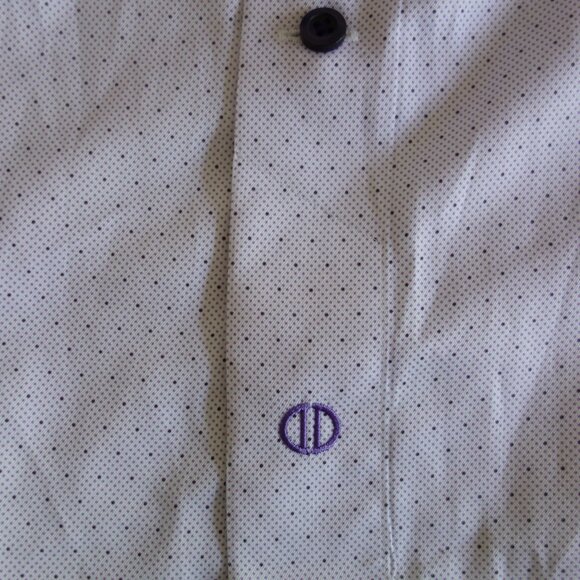 DAVID DONAHUE Micro Dots White Lavender Black Button Shirt – 16.5 32/33 - Picture 4 of 9